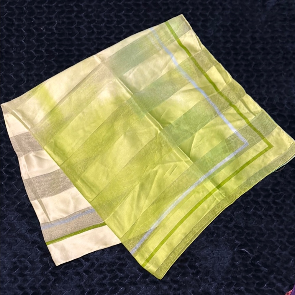 Vibrant Sheer Silk Scarf in Green